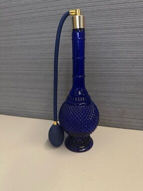 Cobalt Blue Glass Atomizer Bottle with Bulb